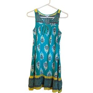 Crown & Ivy mini dress size XS vintage, yellow and blue